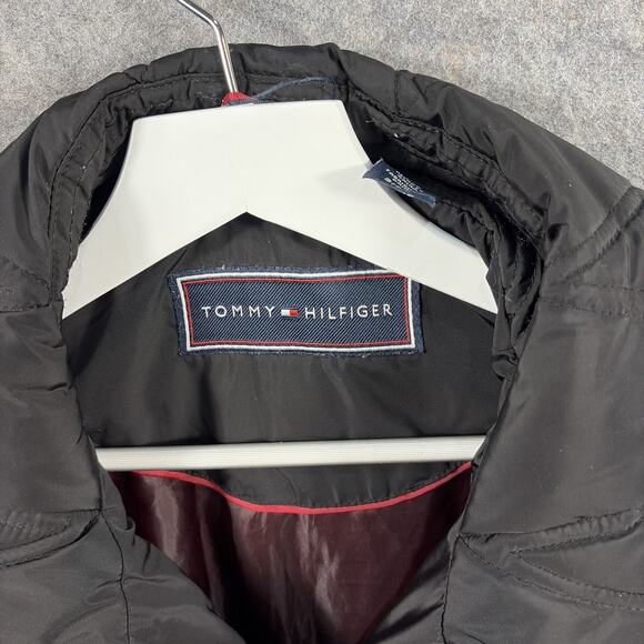 TOMMY HILFIGER Women’s Black long puffer coat jacket Size Small - Picture 5 of 14